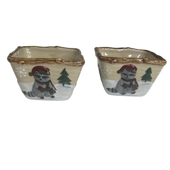 St. Nicholas Square Heartland Holiday Bowls Candy Dishes Food Set Of 2 - Picture 2 of 8